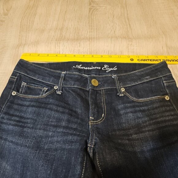 American Eagle Denim Jeans Skinny Stretch size 4 Womens Dark Wash Low Rise Jean - Picture 4 of 7